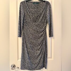 Ralph Lauren Black and White Long Sleeve Dress